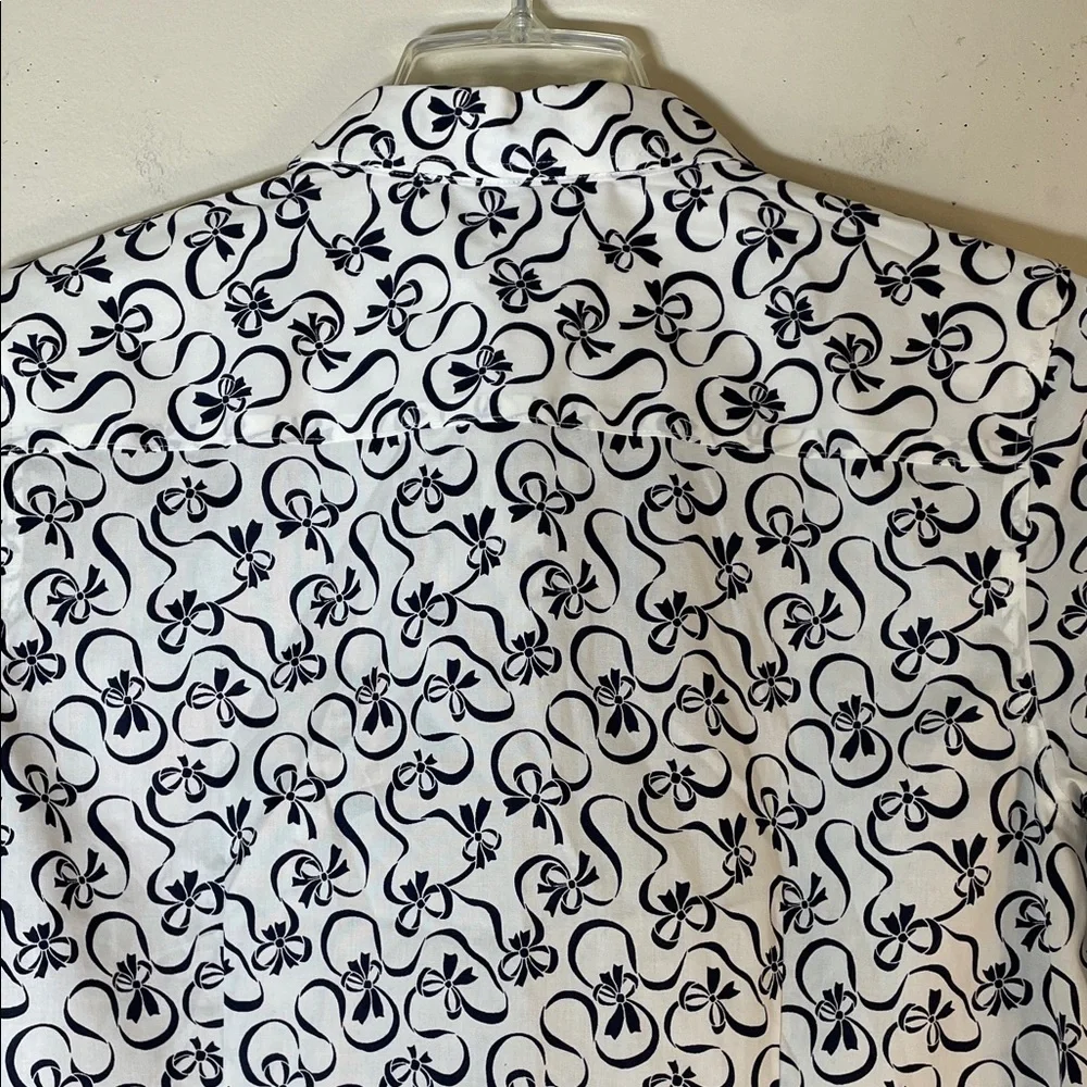 NEW! Talbots Wrinkle-Resistant Black & White Ribbon Print Shirt. 10. - Picture 7 of 8